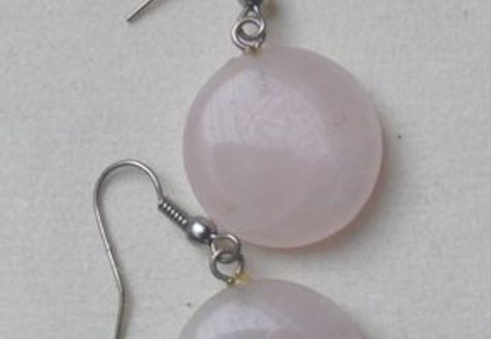 Ohrringe, Rosenquarz, kleisam und chic