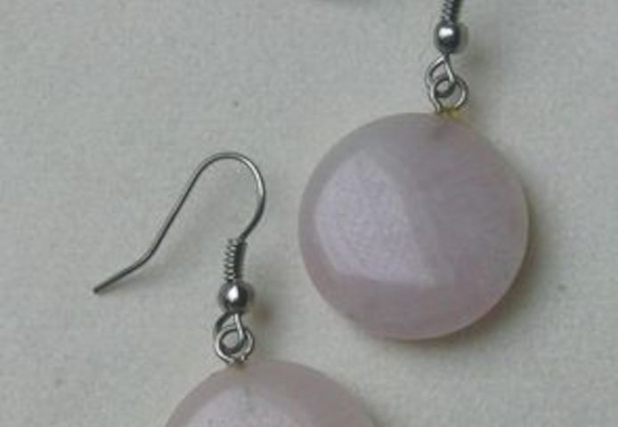 Ohrringe, Rosenquarz, kleisam und chic