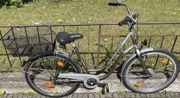 Stadtfahrrad Bavaria Line Lizzard für Damen, 26 Zoll, Nabenschaltung, Nabendynamo, Korb, Beleuchtung