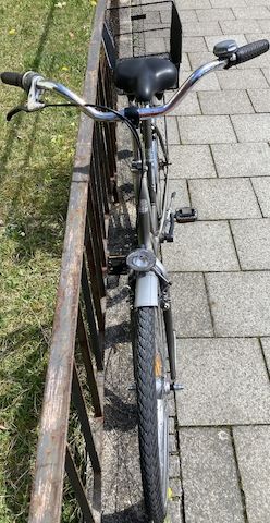 Stadtfahrrad Bavaria Line Lizzard für Damen, 26 Zoll, Nabenschaltung, Nabendynamo, Korb, Beleuchtung