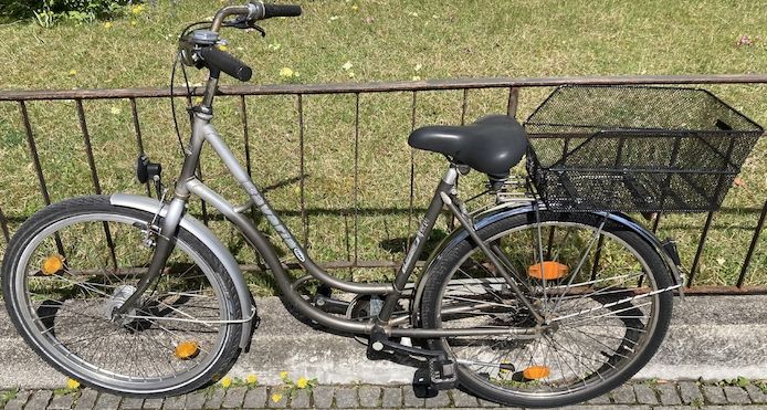 Stadtfahrrad Bavaria Line Lizzard für Damen, 26 Zoll, Nabenschaltung, Nabendynamo, Korb, Beleuchtung