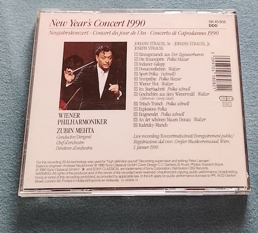 Dirigent Zubin Mehta - Neujahrskonzert in Wien 1990 / New Year's Concer 1990