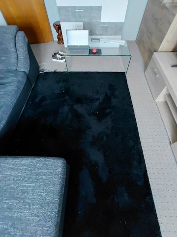 Verkaufe meine guterhaltene Schlafcouch mt schwarzen Teppich