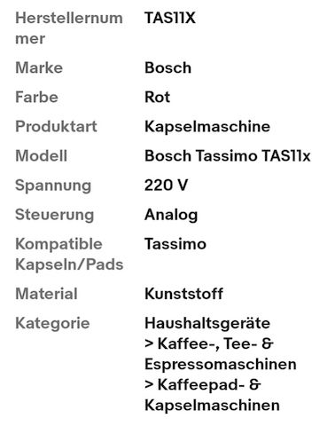 Bosch Tassimo TAS11x "style friendly, ohne Wassertank Zustand: Als Ersatzteil / defekt.