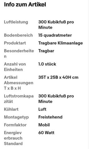 Energieeffizienter Luftkühler Mobil, Tragbare Klimaanlage Ohne Abluftschlauch, S