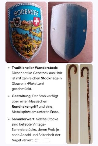 Wanderstock Spazierstock 23 Stocknägel für Wanderstock