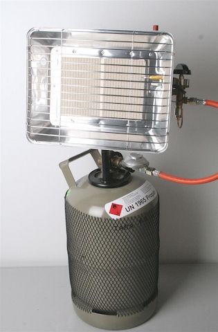 5 kg Propangasflasche mit Heizstrahler für Garage, Camping
