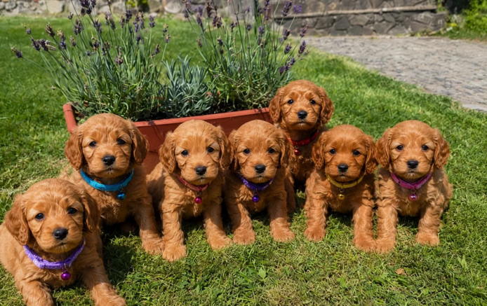 Cockapoo-Welpen suchen ein neues Zuhause.
