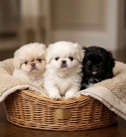 Pekingesen-Welpen suchen ein neues Zuhause.