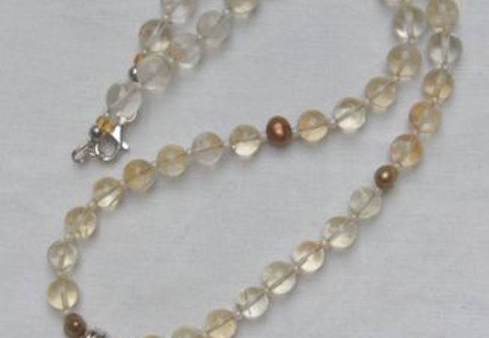 Citinkette mit Citrinanhänger, 925 Silber
