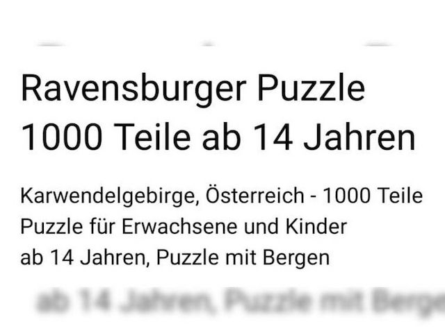 Ravensburger Puzzle 192168 – Krawendelgebirge in Österreich