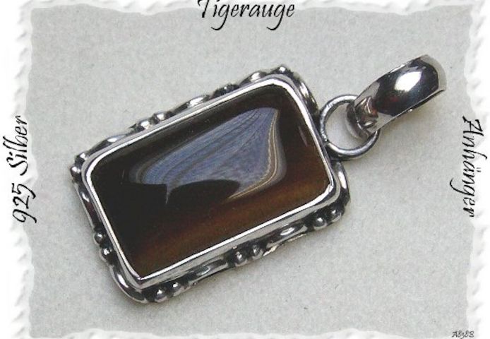 Tigeraugeanhänger, 925 Silber