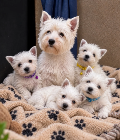 West Highland Terrier-Welpen suchen ein neues Zuhause