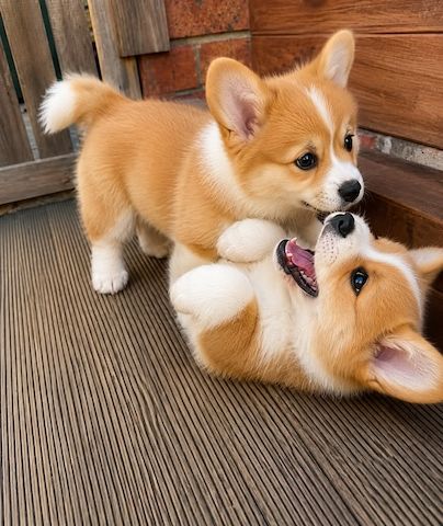 Süße Corgi-Welpen suchen ein neues Zuhause.