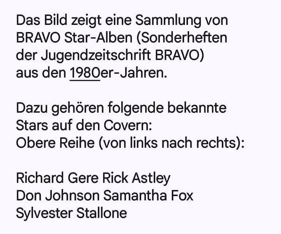 80er Jahre Bravo Star-Album = Mini Bravo ~